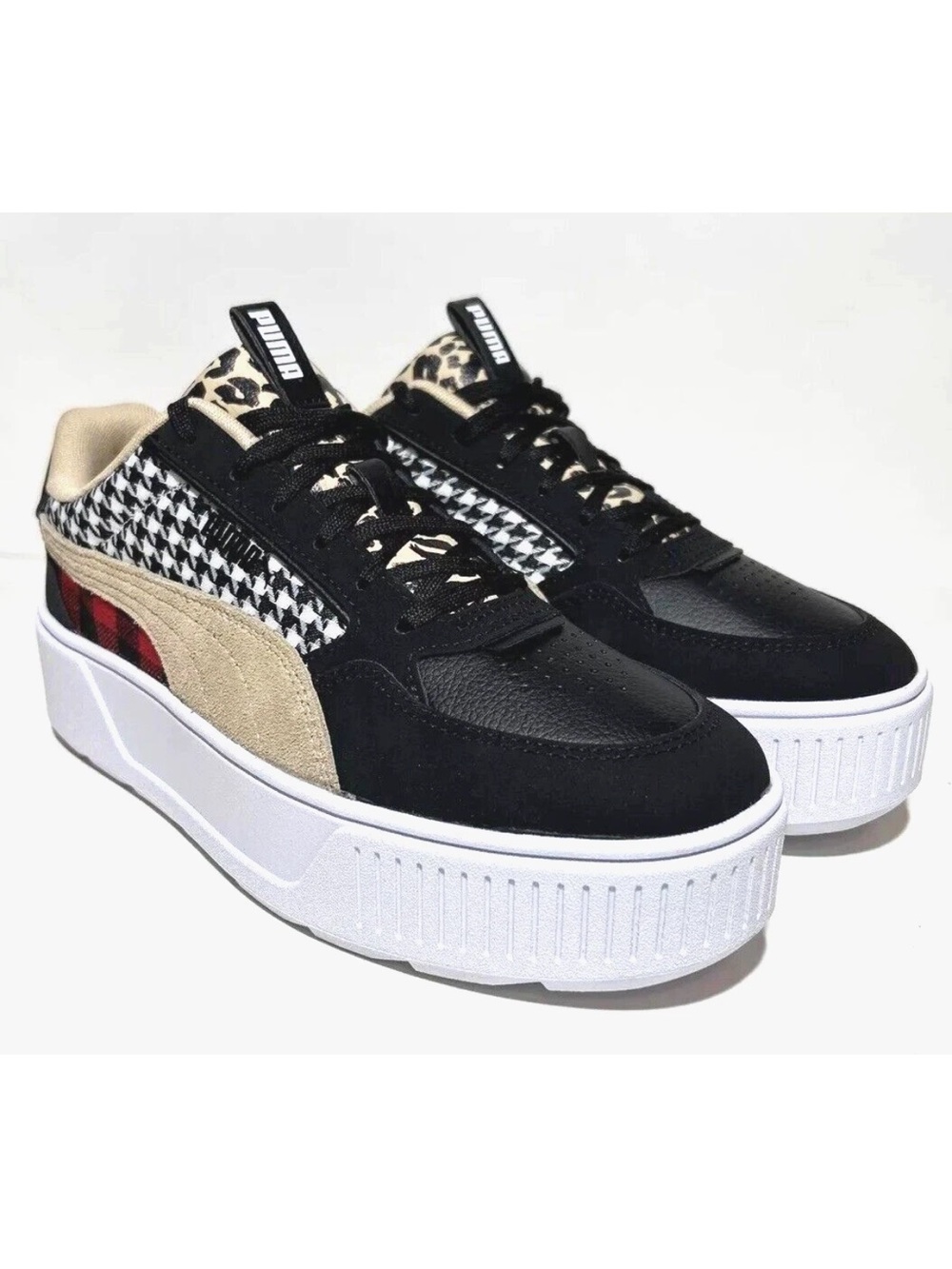 Puma Karmen Rebelle Patchwork/Houndstooth Women's Court Sneakers Size 8